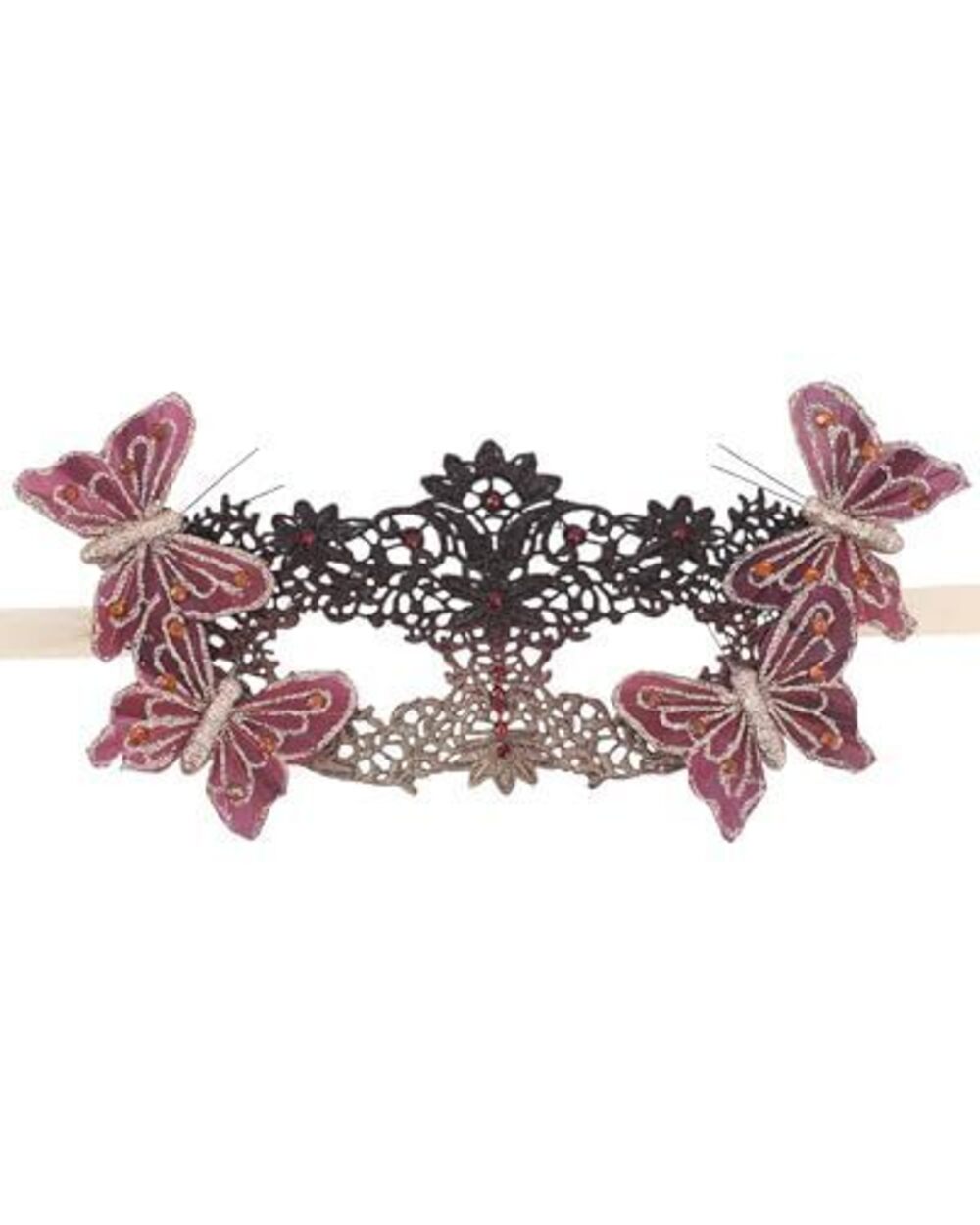 9226 Lace Masquerade Masks - Elegant Red Gold Venetian Mask with 4